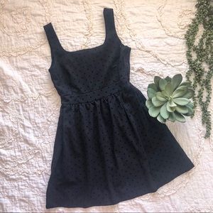Madewell Black Polka Dotted Sleeveless Dress